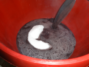 Black Bean Juice, Sea Salt and Old Miso to Make the Liquid Portion.