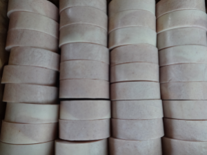 Stacks of Lilac Soaps: Indulge in Sophistication.